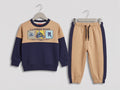 Kids Colorblock Moto Biker 2-Piece Fleece Sweatshirt & Jogger Set (Edition 2)