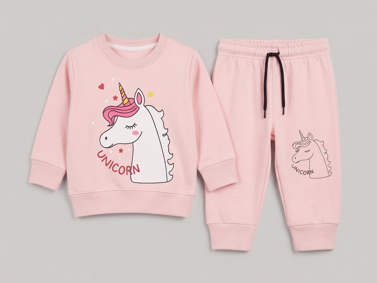 Toddler & Girls Magical Unicorn 2-Piece Fleece Sweatshirt & Jogger Set